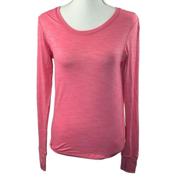 Lululemon Beat The Heat Back Tie Long Sleeve Top Size 6 Coral Pink Open Back - Picture 1 of 12